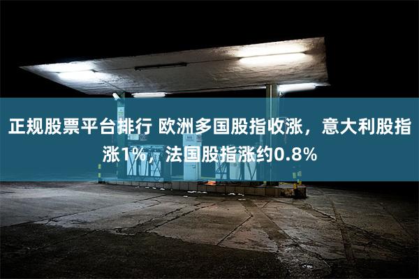 正规股票平台排行 欧洲多国股指收涨，意大利股指涨1%，法国股指涨约0.8%